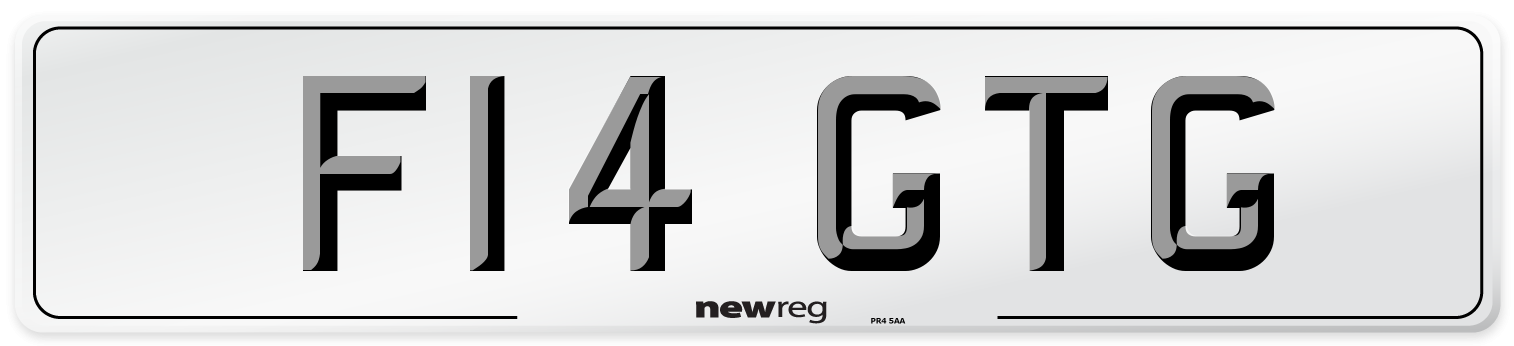 F14 GTG Number Plate from New Reg